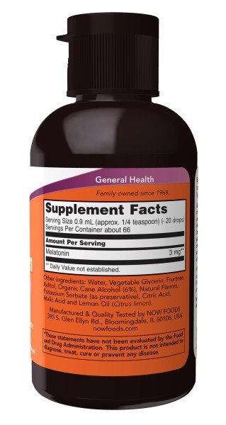 Now Foods Liquid Melatonin 3mg 2 oz Liquid