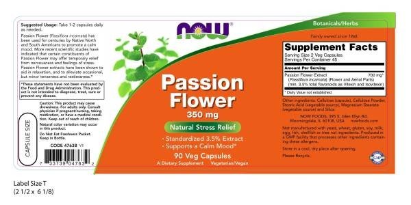 Now Foods Passion Flower Extract 90 VegCap