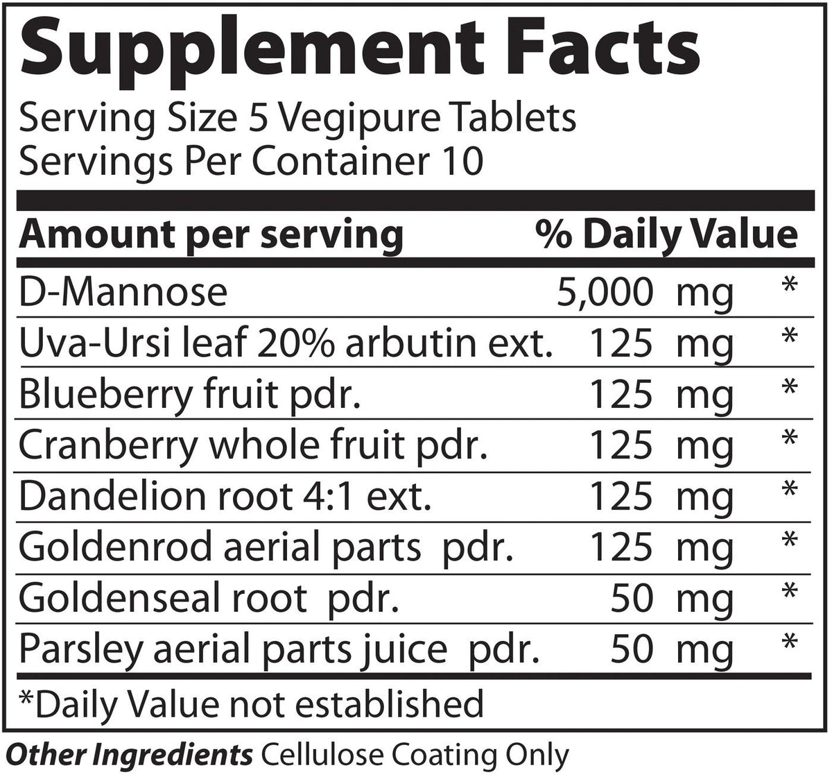 Vibrant Health U.T. Vibrance 50 Vegipure Tablets