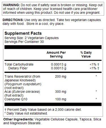 LifeTime Resveratrol, Acai &amp; CoQ10 60 VegCap