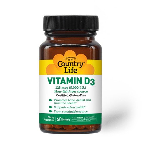 Country Life Vitamin D3 5000 IU 200 Softgel