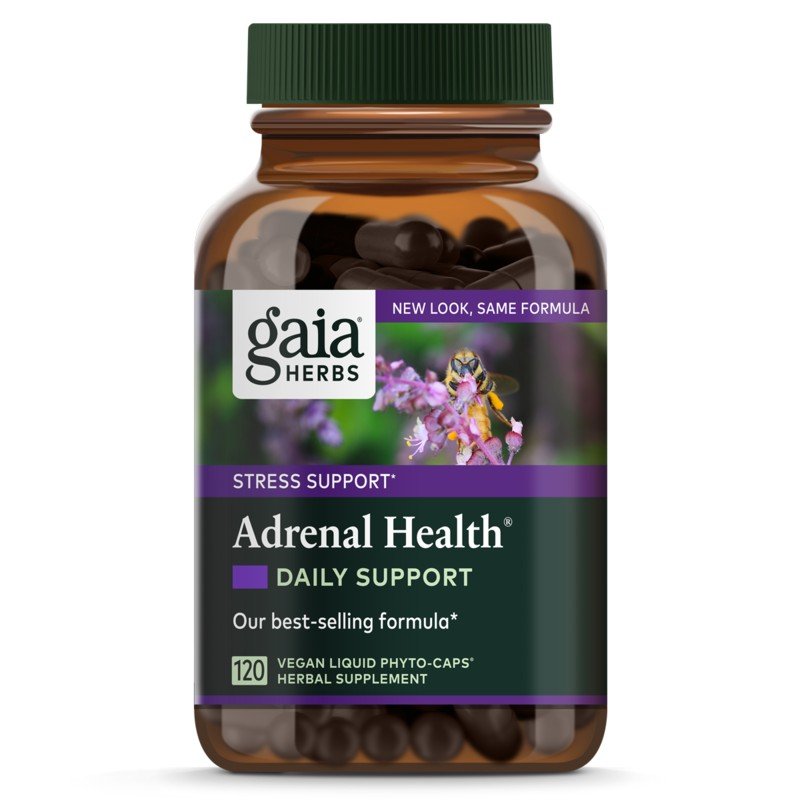 Adrenal Health Daily Support | Gaia Herbs | Stress Support | Vegan | Herbal Supplement | 120 VegCaps | 120 Capsules | VitaminLife