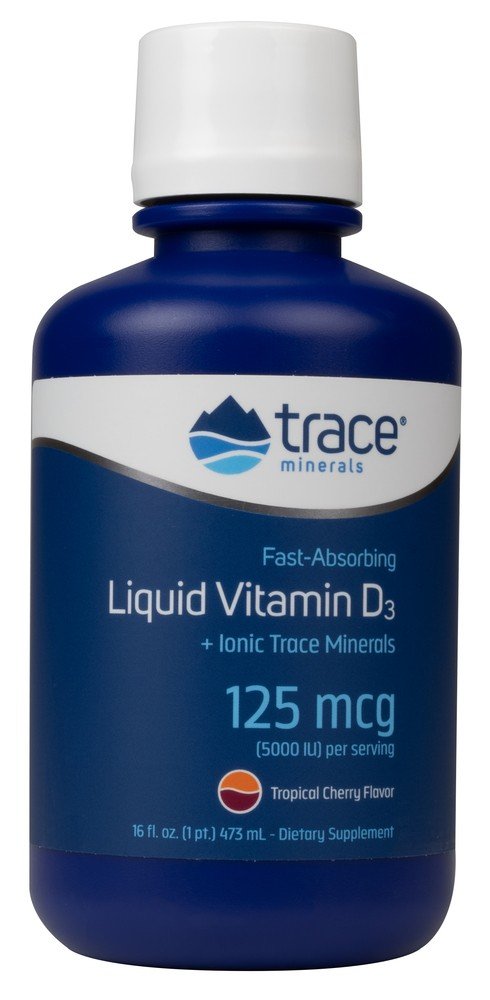 Trace Minerals Liquid Vitamin D3 with ConcenTrace Tropical Cherry 5000 IU 16 oz Liquid