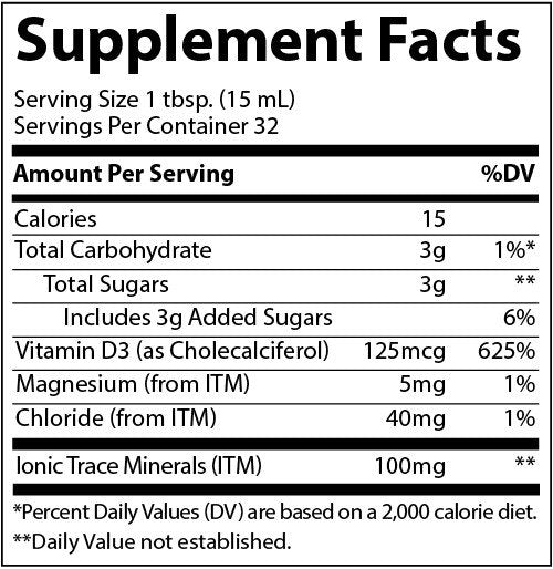 Trace Minerals Liquid Vitamin D3 with ConcenTrace Tropical Cherry 5000 IU 16 oz Liquid