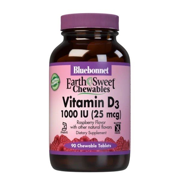 Bluebonnet Earth Sweet Chewable Vitamin D3 1000 IU 90 Chewable