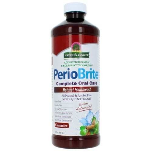 Nature's Answer PerioBrite Natural Mouthwash Fluoride Free Cinnamint 16 oz Liquid