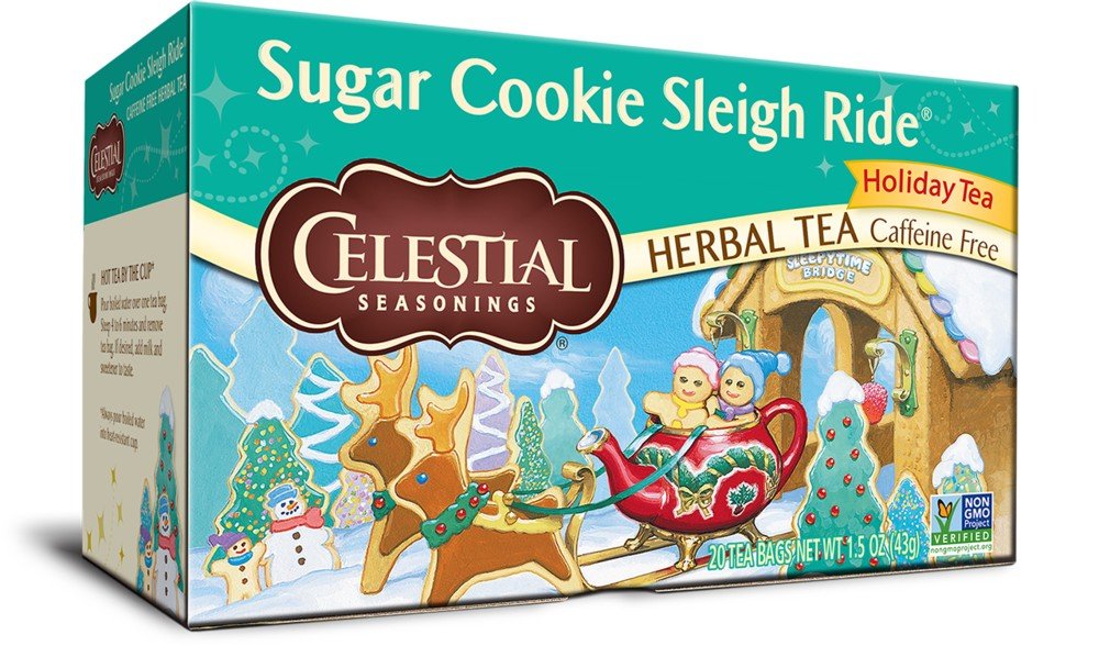 Celestial Seasonings Sugar Cookie Sleigh Ride Holiday Herbal Tea 20 Bag