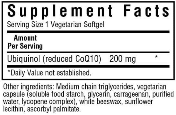 Bluebonnet Cellular Active CoQ10 Ubiquinol 200mg 30 Softgel