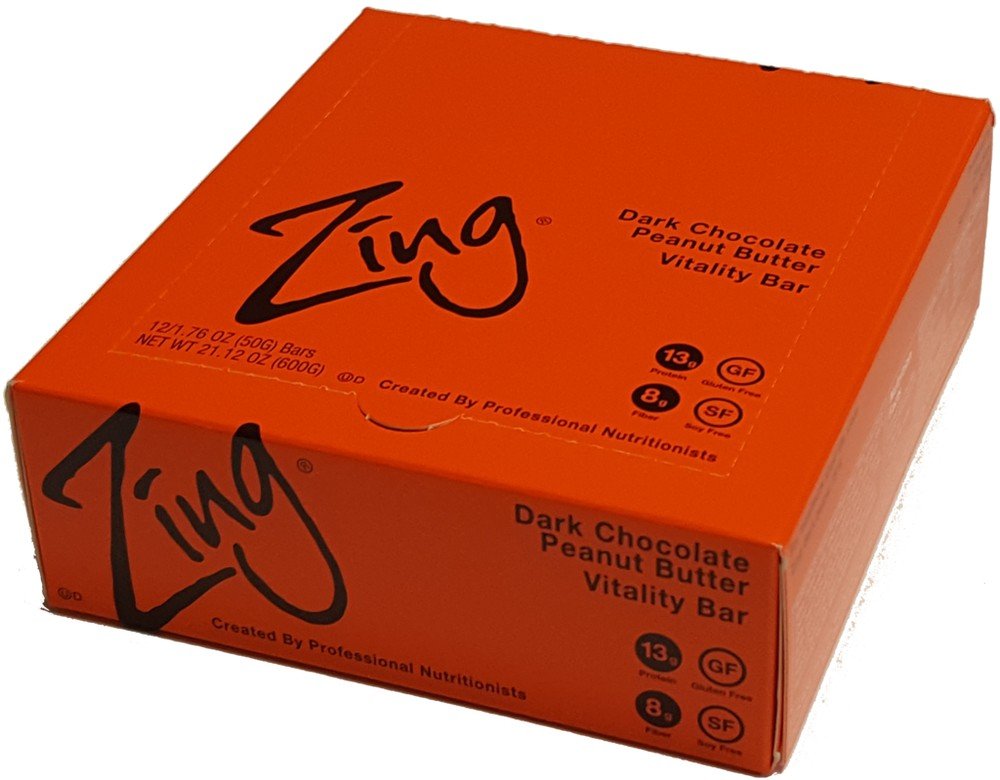 Zing Bars Zing Nutrition Bar-Chocolate Peanut Butter-Box 12 Bars Box