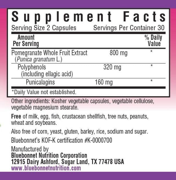 Bluebonnet Pomegranate Whole Fruit Extract 60 VegCap