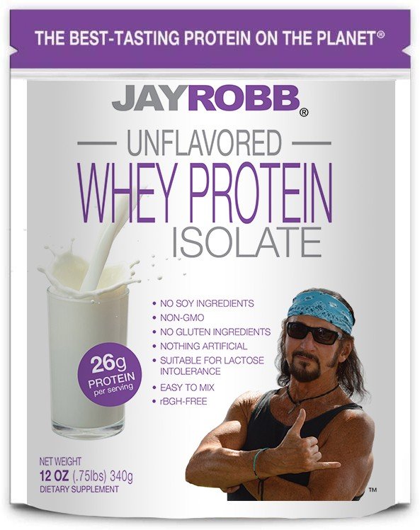 Jay Robb Whey Protein Isolate Unflavored 12 oz (340 g) Powder