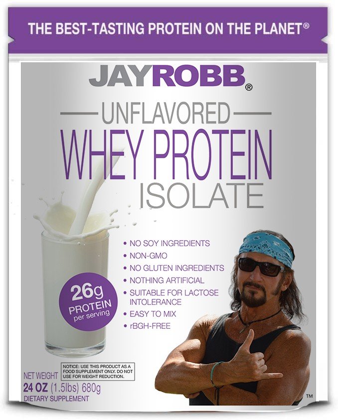Jay Robb Whey Protein Isolate Unflavored 24 oz Powder