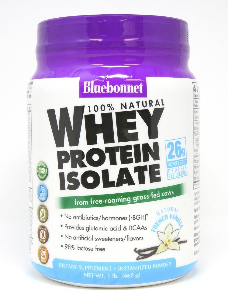 Bluebonnet Whey Protein Isolate French Vanilla 1 lbs Powder