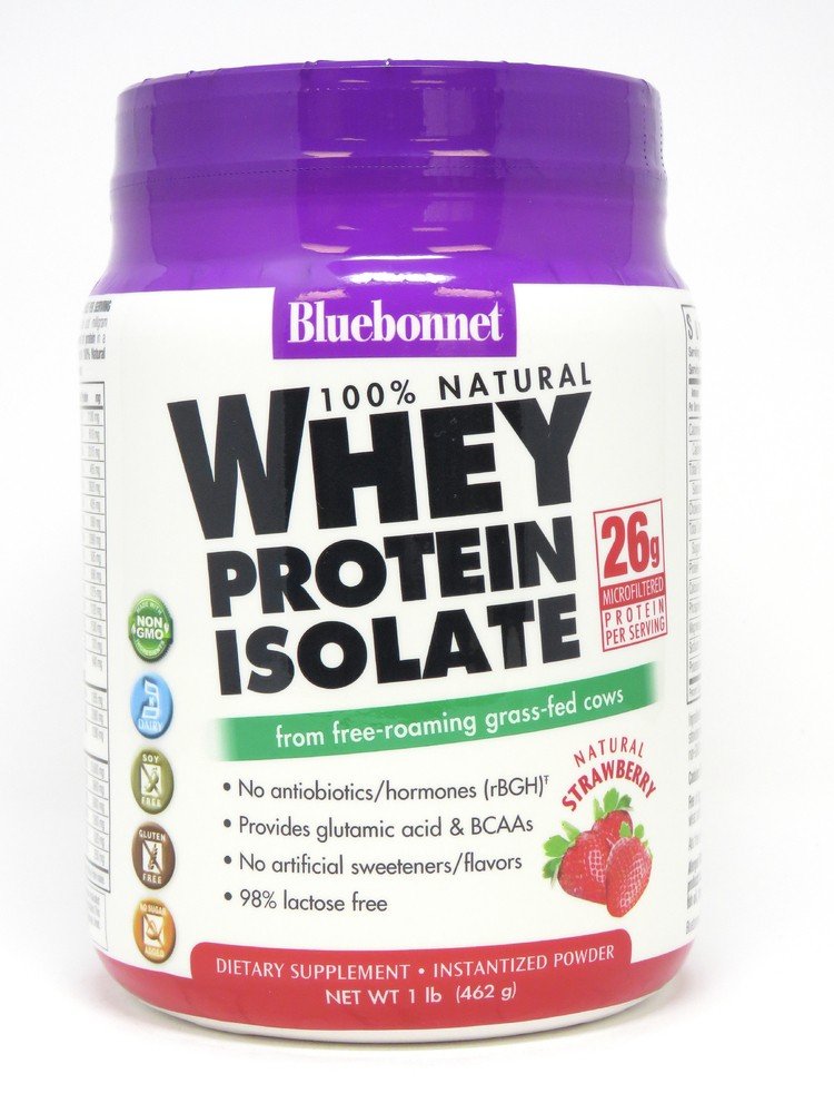 Bluebonnet Whey Protein Isolate Strawberry 1 lbs Powder