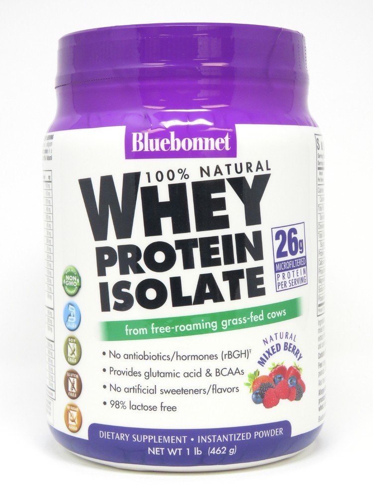 Bluebonnet Whey Protein Isolate Mixed Berry 1 lbs Powder