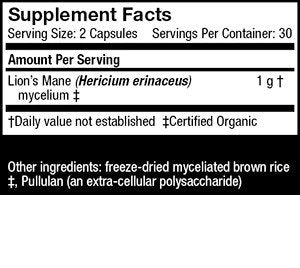 Fungi Perfecti/Host Defense Lion&#39;s Mane 60 Capsule