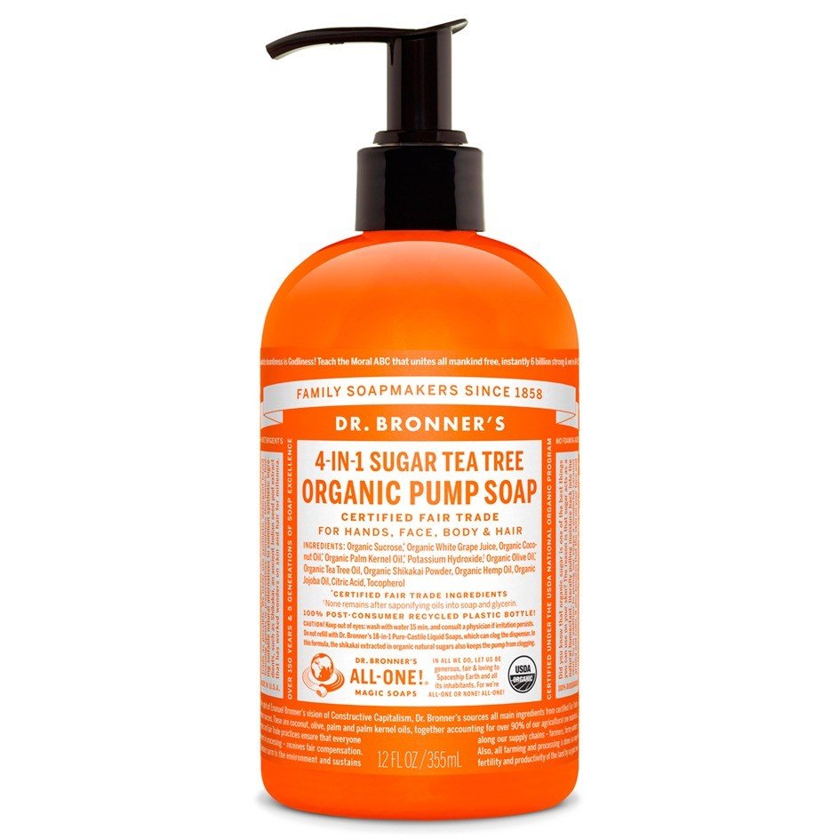 Dr. Bronner's Tea Tree Organic Pump Hand Soap 12 oz Liquid