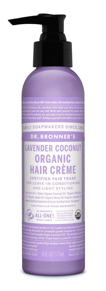 Dr. Bronner's Organic Lavender Coconut Hair Creme 6 oz Cream