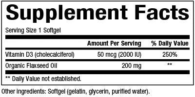 Natural Factors Vitamin D3 2000 IU 120 Softgel