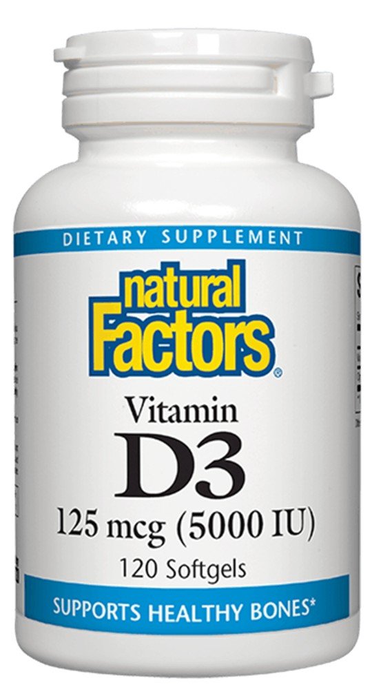 5000 IU Vitamin D3 | Natural Factors | Bone Health | Dietary Supplement | 120 Softgels | VitaminLife