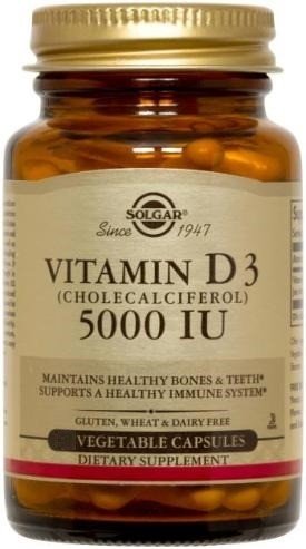 Solgar Vitamin D3 (Cholecalciferol) 125 mcg (5,000 IU) 120 VegCap