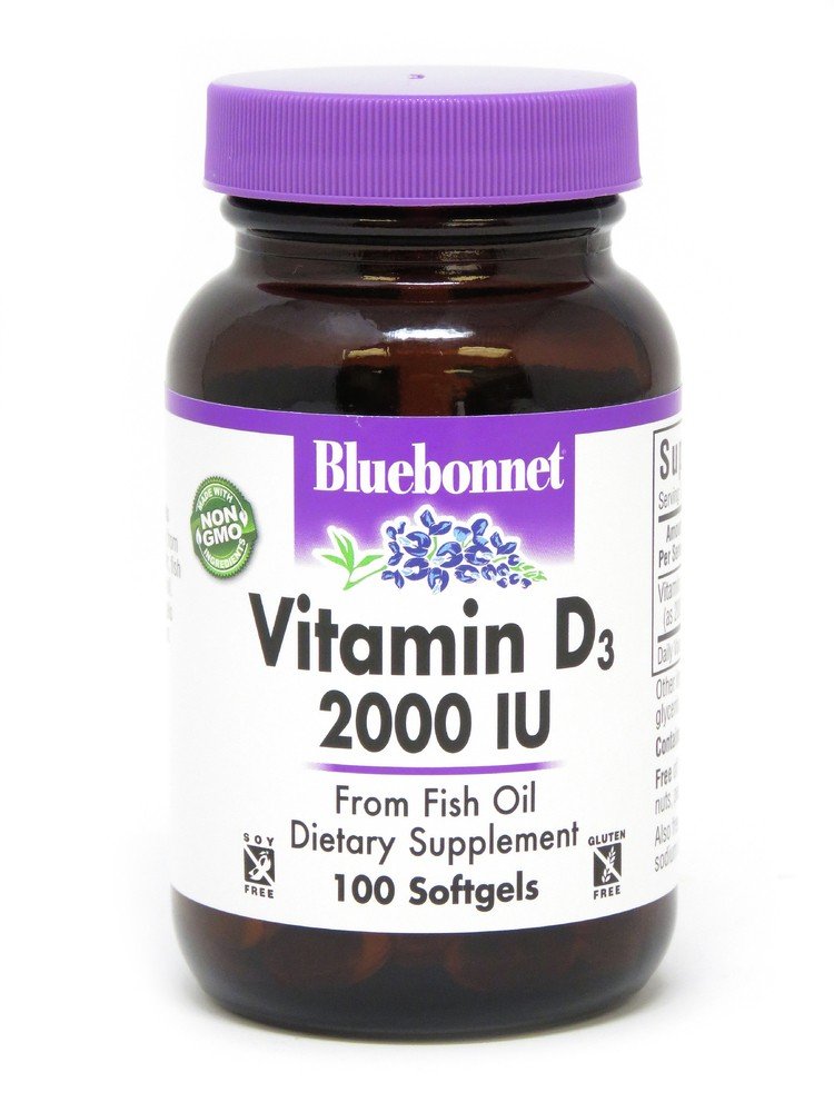 Bluebonnet Vitamin D3 2000 IU 100 Softgel