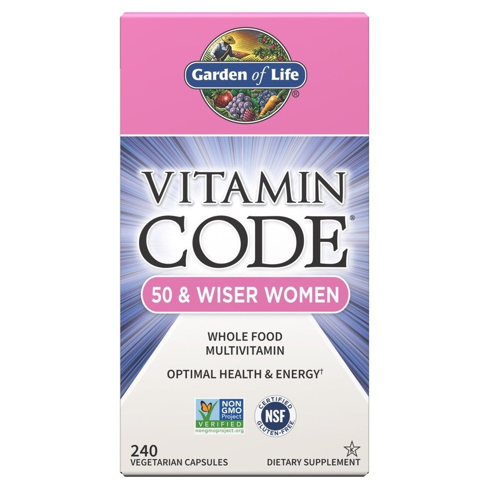 Vitamin Code | Garden of Life | Age 50 and Up | Multivitamin | Whole Foods | Non GMO Project Verified | Certified NSF Gluten Free | Vegetarian | Dietary Supplement | 240 Capsules | 240 VegCaps | 240 Vegetarian Capsules | VitaminLife