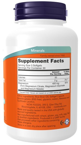 Now Foods Magnesium Citrate 90 Softgel