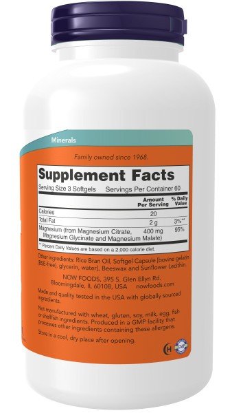 Now Foods Magnesium Citrate 180 Softgel
