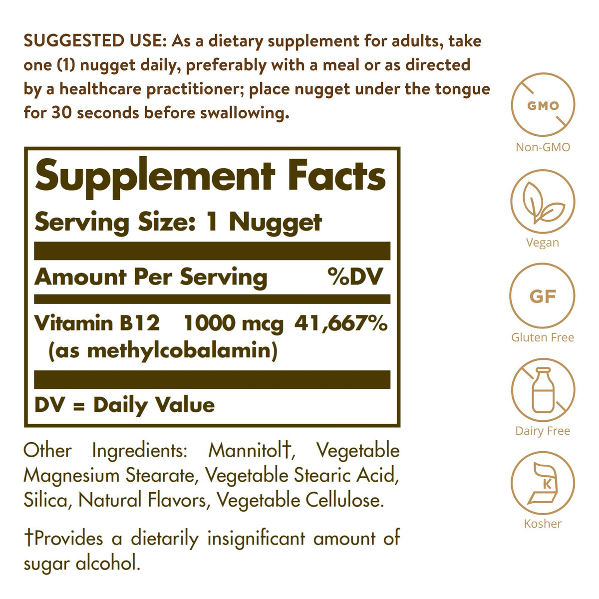 Solgar Methylcobalamin (Vitamin B12) 1000 mcg 30 Nugget