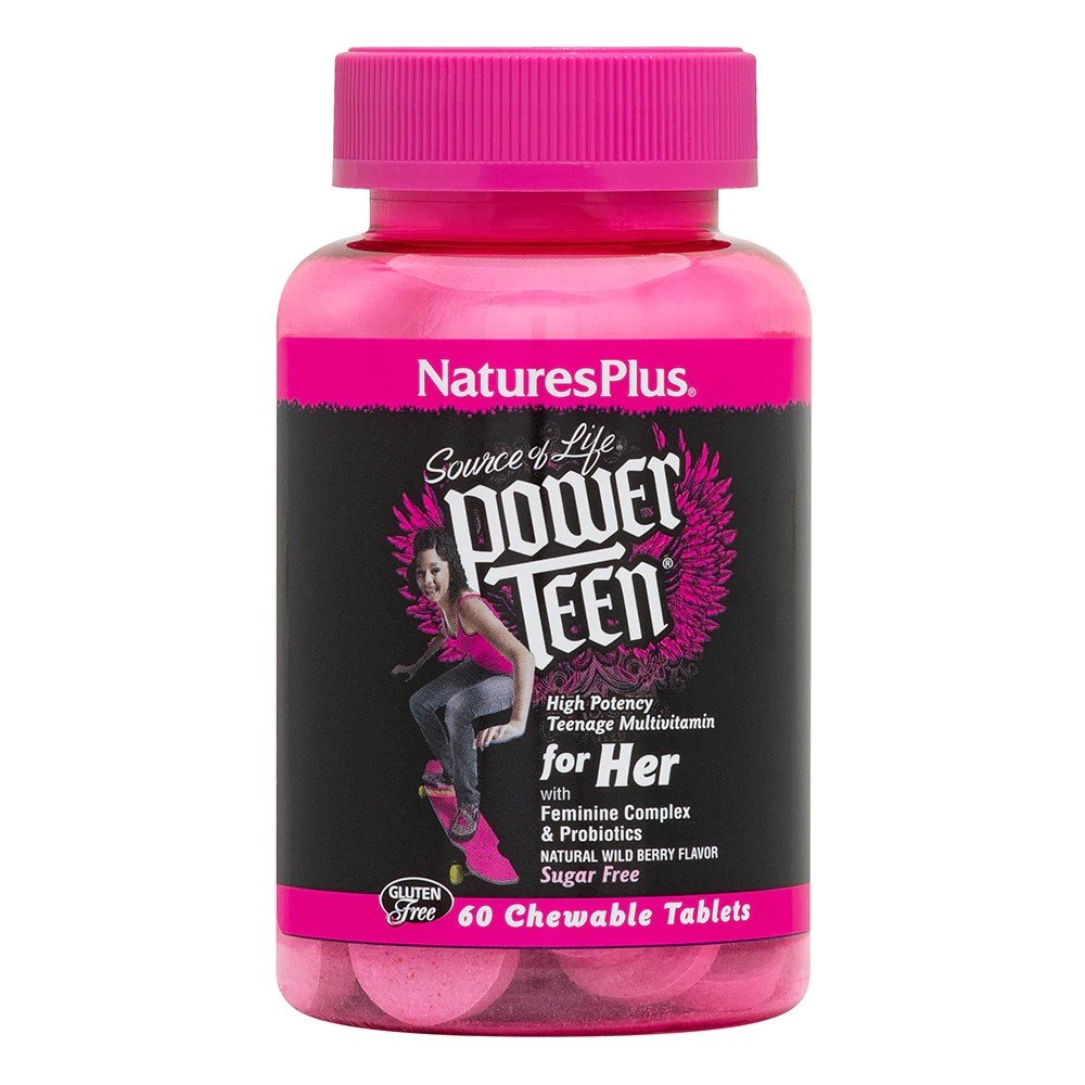 Nature's Plus Power Teen For Her Multi 60 Chewable