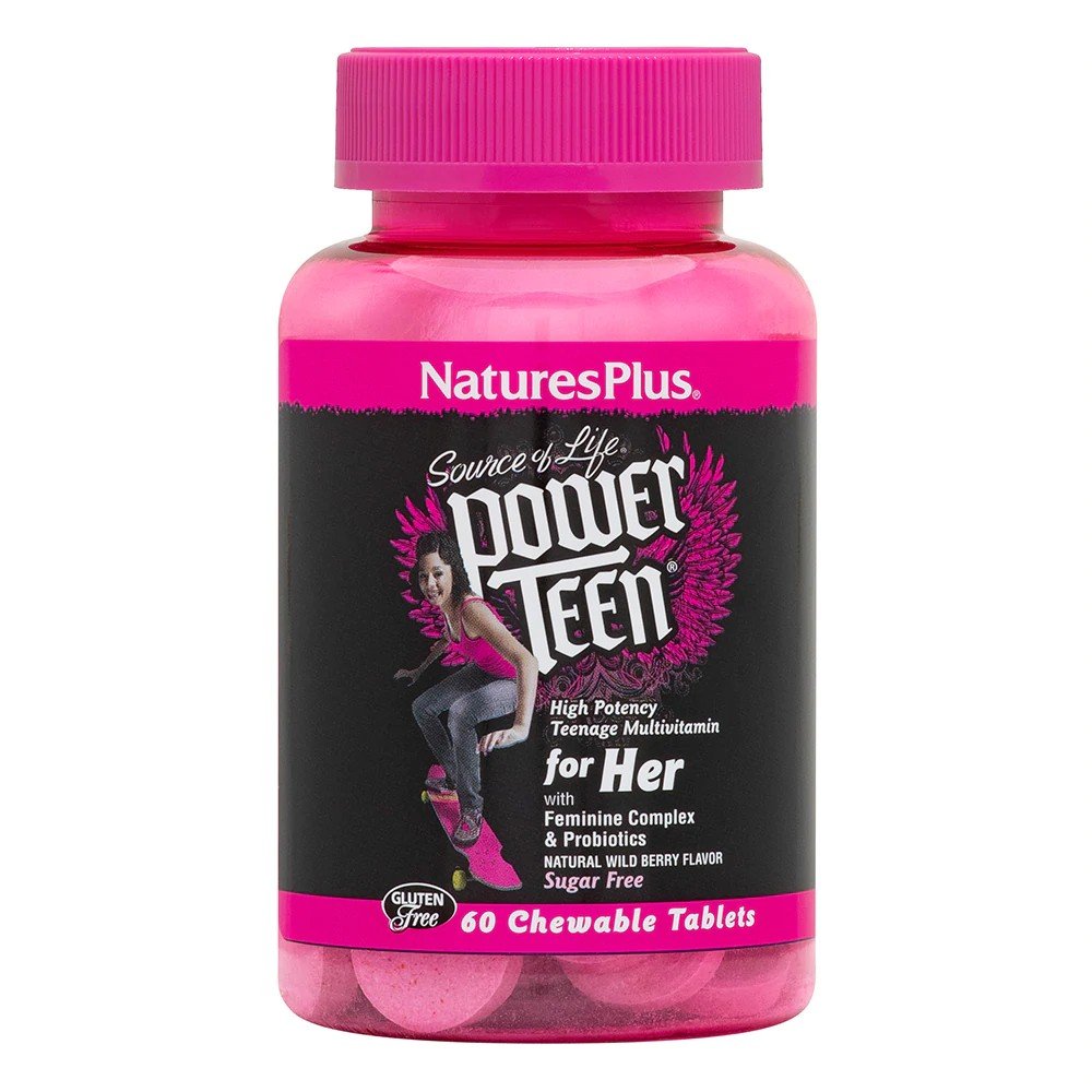 Nature&#39;s Plus Power Teen For Her Multi 60 Chewable