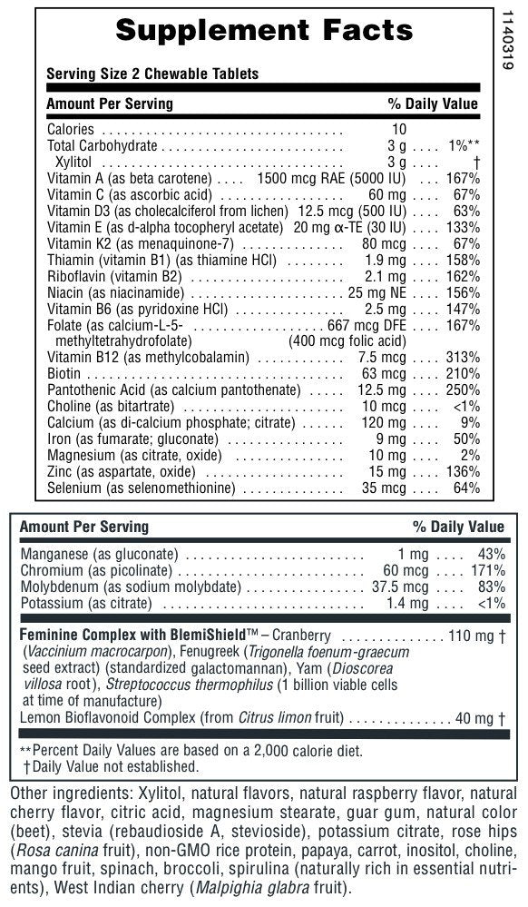 Nature&#39;s Plus Power Teen For Her Multi 60 Chewable