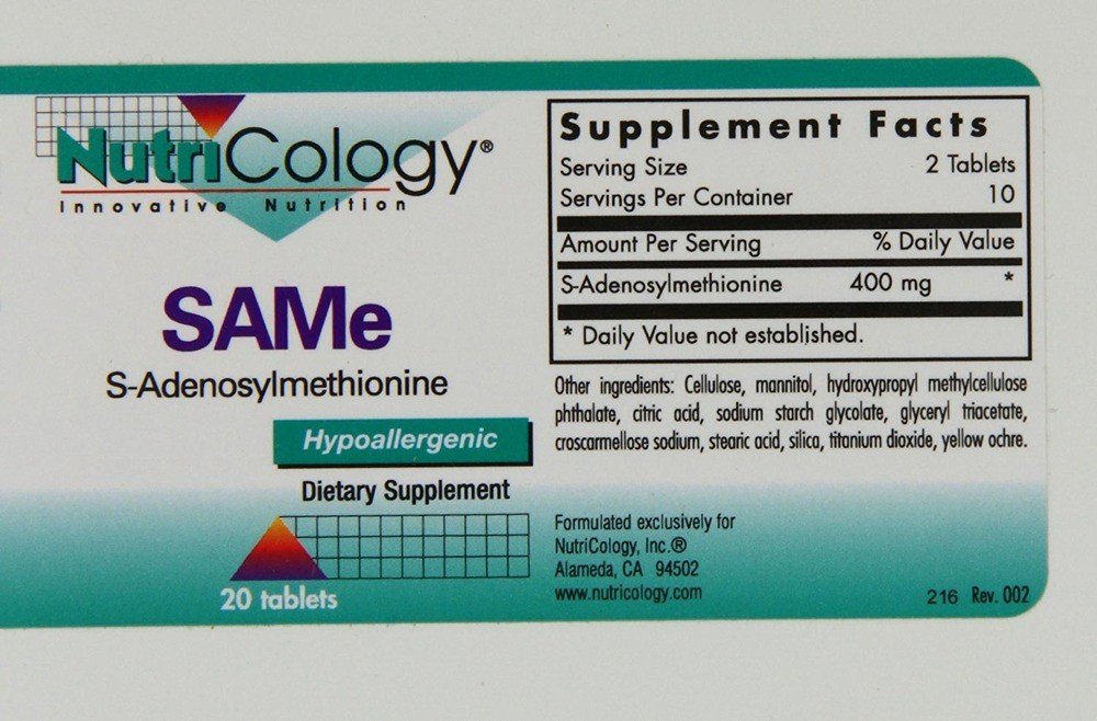Nutricology SAMe 20 Tablet