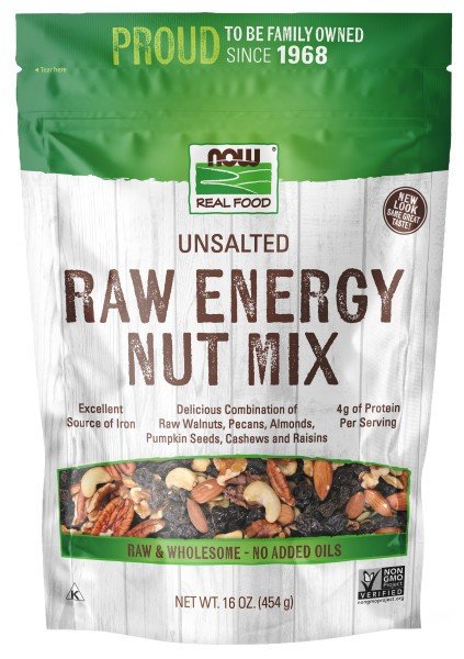 Now Foods Raw Energy Nut Mix Unsalted 1 lbs Bag