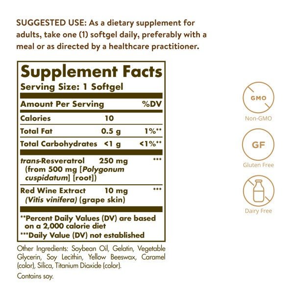 Solgar Resveratrol 250mg 30 Softgel