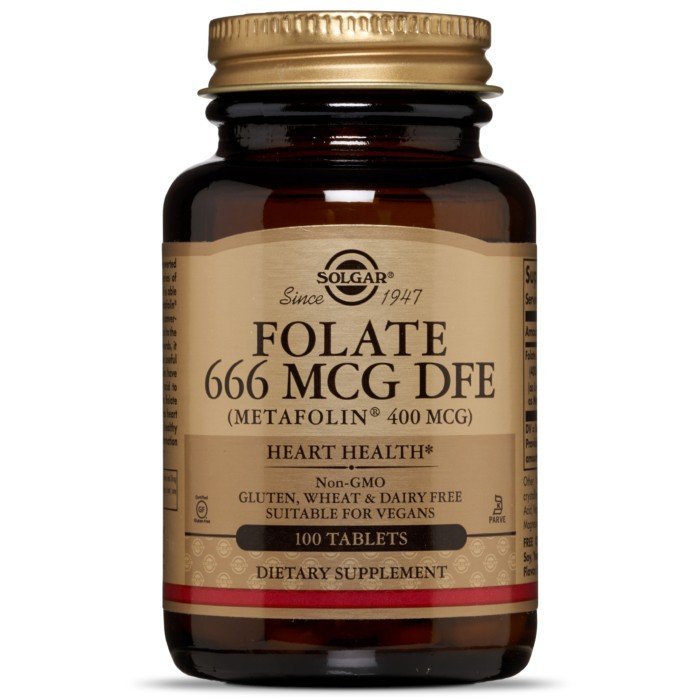 Solgar Folate 666 MCG DFE (Metafolin 400 MCG) 100 Tablet