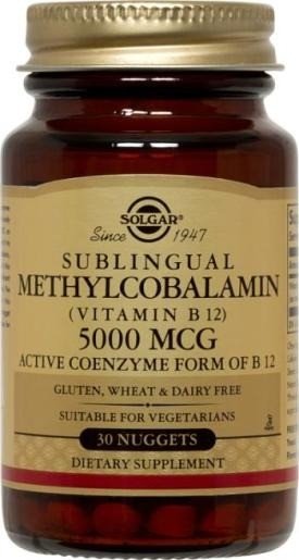 Solgar Methylcobalamin (Vitamin B12) 5000 mcg 30 Nugget