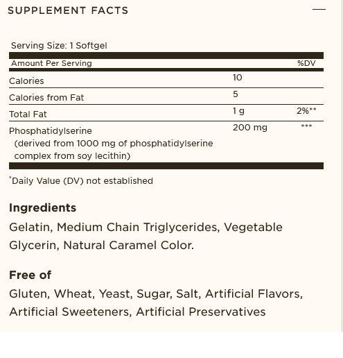 Solgar Phosphatidylserine 200mg 60 Softgel