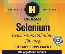 Highland Laboratories Selenium 200 mcg 100 VegTab