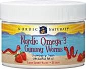 Nordic Naturals Nordic Omega 3 Gummy Worms Strawberry 30 Chewable