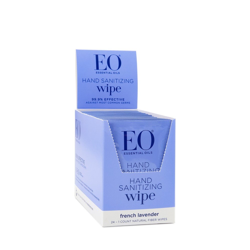 EO Sanitizing Hand Wipes Lavender 24 Wipes