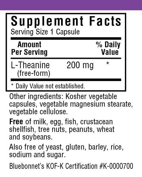 Bluebonnet L-Theanine 200 mg 60 VegCap