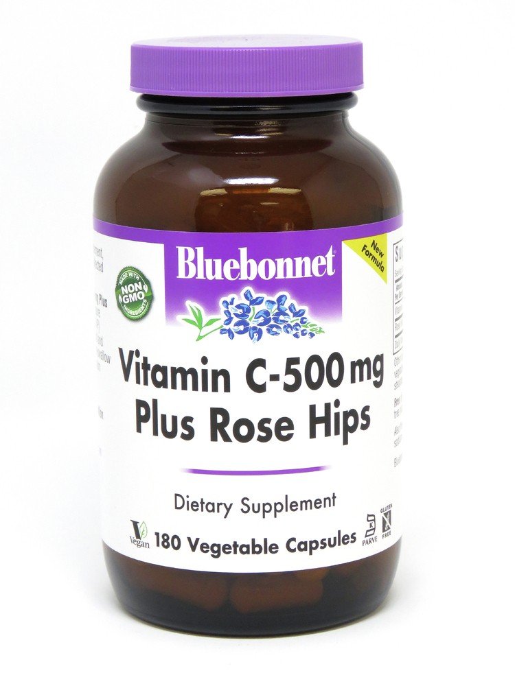 Bluebonnet Vitamin C 500mg Plus Rose Hips 180 VegCap