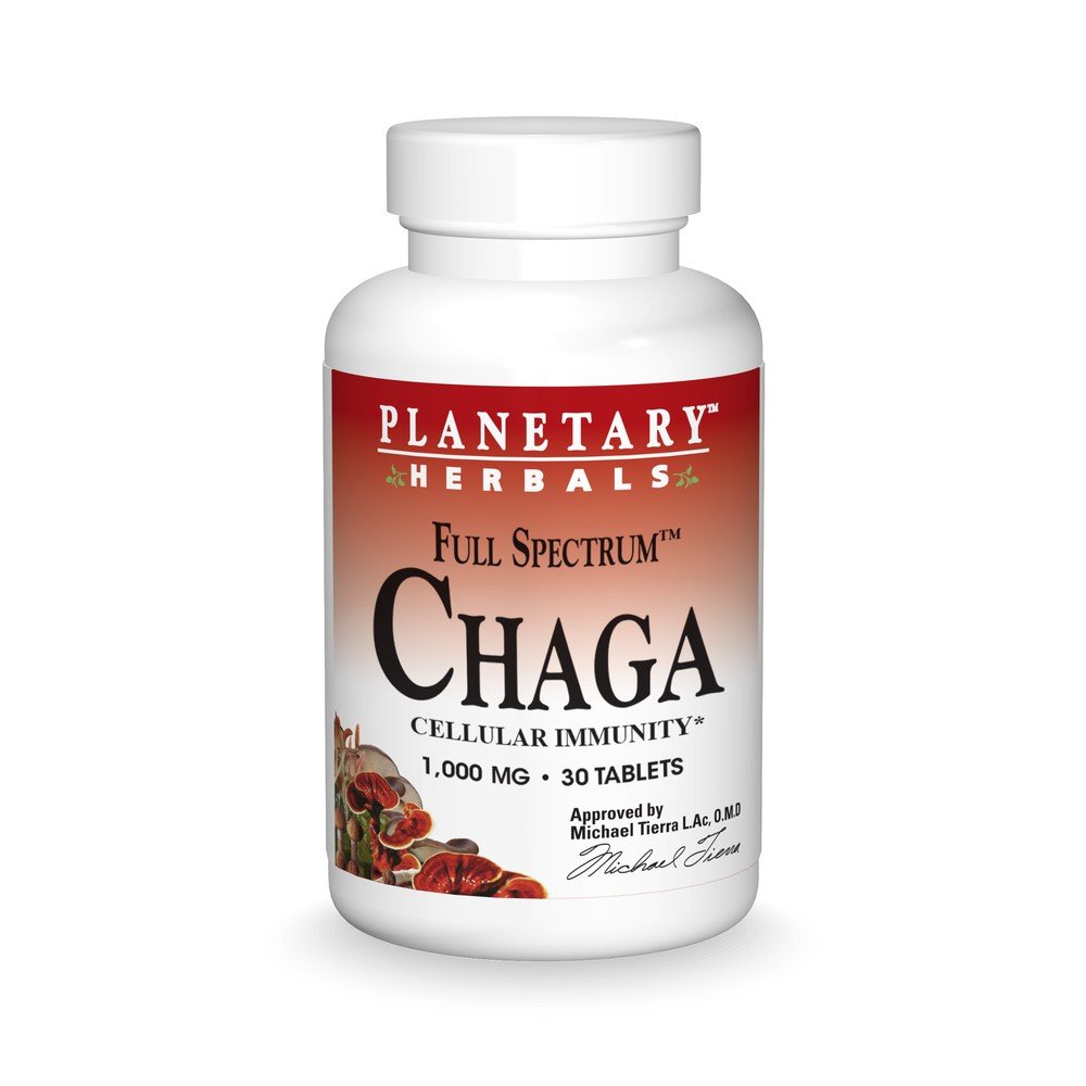 Planetary Herbals Chaga 1000mg Full Spectrum 30 Tablet