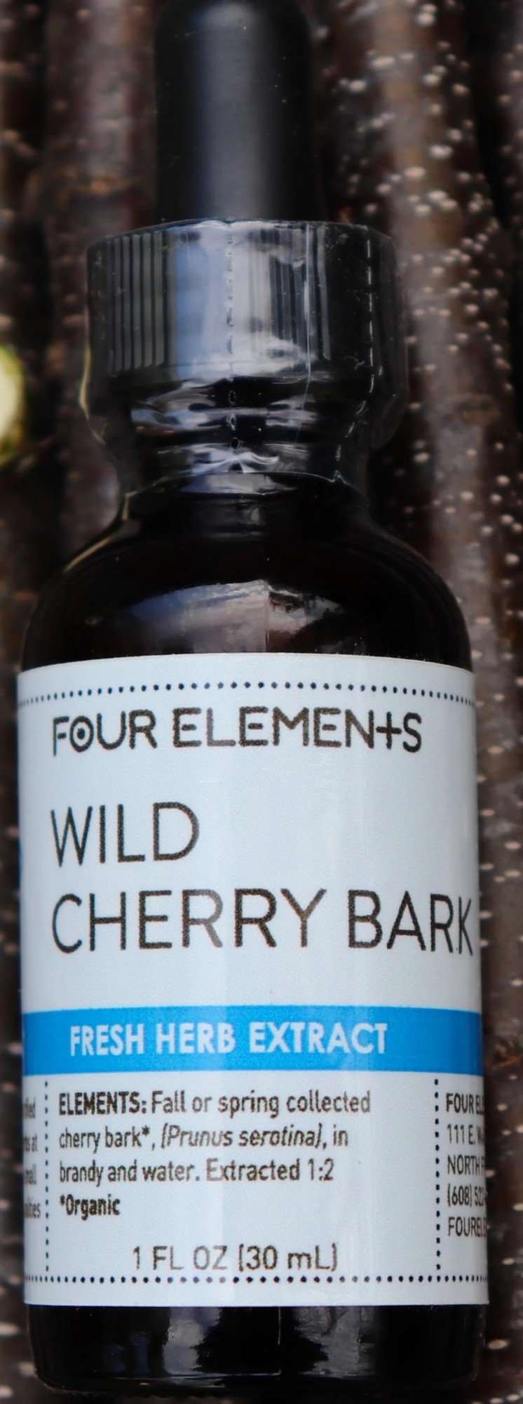 Four Elements Organic Herbals Wild Cherry Bark Tincture 1 oz Liquid