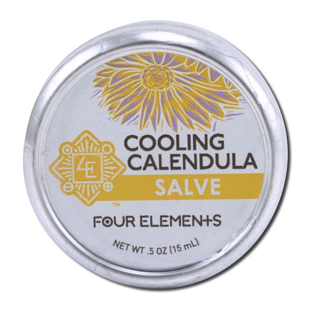 Four Elements Organic Herbals Cooling Calendula Salve .5 oz Container