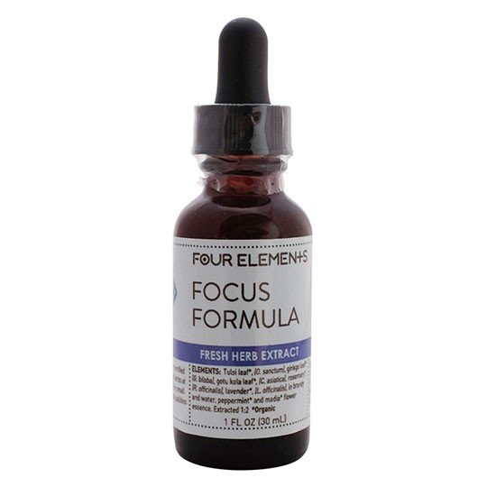 Four Elements Organic Herbals Focus Formula Tincture Blend 1 oz Liquid