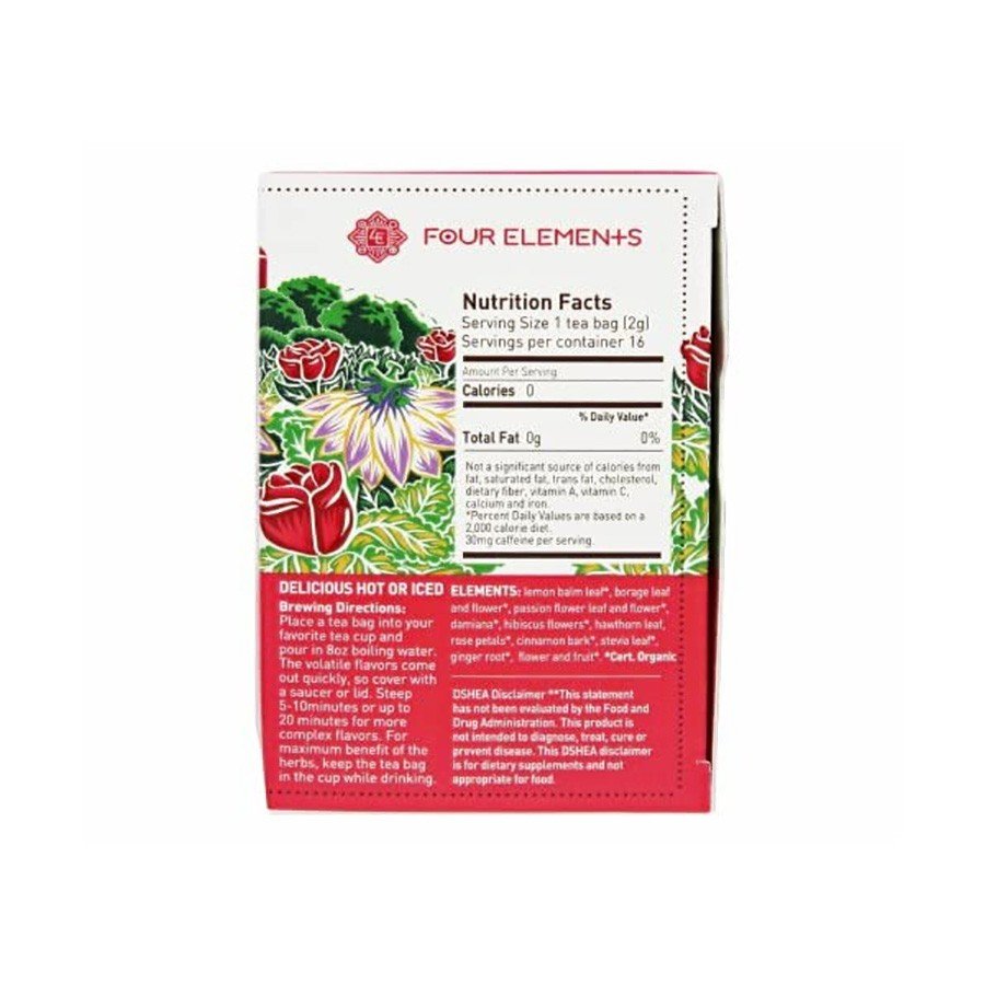 Four Elements Organic Herbals Joy, Love &amp; Passion Tea 16 Bags Box