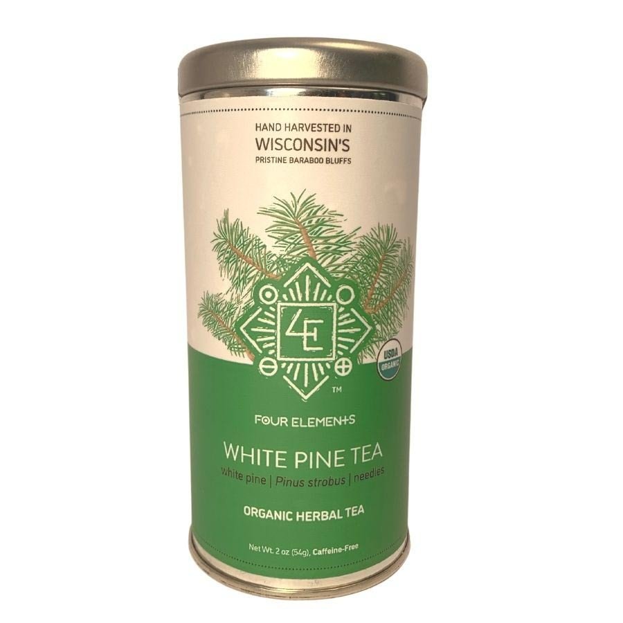 Four Elements Organic Herbals White Pine Tea 2 oz Container